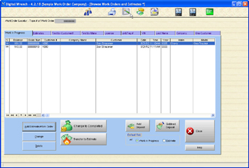 Work Order Browse Screen Work Order Browse Screen