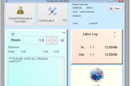 Repair shop labor logging feature